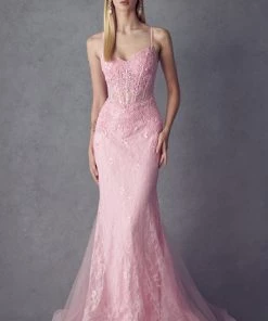 Illusion Lace Corset Mermaid Dress By Juliet 250 Prom