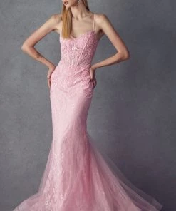 Illusion Lace Corset Mermaid Dress By Juliet 250 Prom