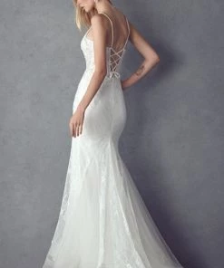 Prom Illusion Lace Corset White Mermaid Dress By Juliet 250W