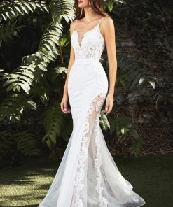 Illusion Mermaid Bridal Gown By Cinderella Divine CD937W