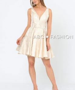 Illusion Short V-Neck Floral Print Dress By Poly USA 8366 22 Illusion Short V-Neck Floral Print Dress By Poly USA 8366