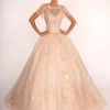 Illusion Sweetheart Glitter Ball Gown With Bolero By Elizabeth K GL2600