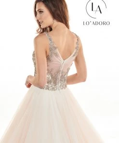 Lo Adoro By Mary's Bridal Illusion V-Neck Pleated Bridal Gown By Mary's Bridal M742 Wedding Dresses 11 Lo Adoro By Mary's Bridal Illusion V-Neck Pleated Bridal Gown By Mary's Bridal M742 Wedding Dresses