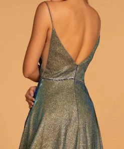 Prom Iridescent Glitter Long A-line Dress By Elizabeth K GL2644