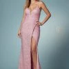 Prom Iridescent Sequin Fitted Slit Gown By Nox Anabel S1018 2 Prom Iridescent Sequin Fitted Slit Gown By Nox Anabel S1018