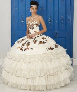 LA Glitter By House Of Wu Ivory Floral Charro Dress By House Of Wu LA Glitter 24031