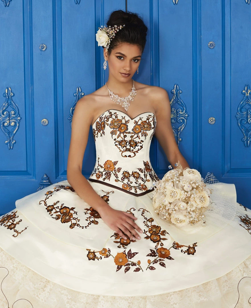 LA Glitter By House Of Wu Ivory Floral Charro Dress By House Of Wu LA Glitter 24031 5 LA Glitter By House Of Wu Ivory Floral Charro Dress By House Of Wu LA Glitter 24031