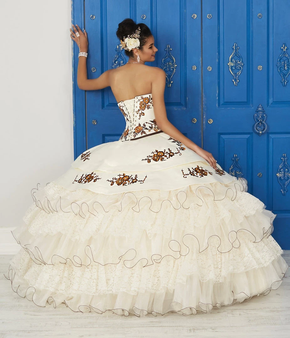 LA Glitter By House Of Wu Ivory Floral Charro Dress By House Of Wu LA Glitter 24031 6 LA Glitter By House Of Wu Ivory Floral Charro Dress By House Of Wu LA Glitter 24031