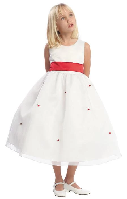 ABC Fashion Ivory Flower Girl Dresses With Ivory Sash/Flowers 4 ABC Fashion Ivory Flower Girl Dresses With Ivory Sash/Flowers