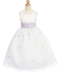 ABC Fashion Ivory Flower Girl Dresses With Ivory Sash/Flowers 10 ABC Fashion Ivory Flower Girl Dresses With Ivory Sash/Flowers