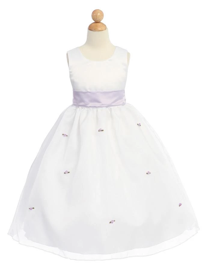 ABC Fashion Ivory Flower Girl Dresses With Ivory Sash/Flowers 6 ABC Fashion Ivory Flower Girl Dresses With Ivory Sash/Flowers