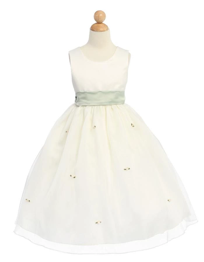 ABC Fashion Ivory Flower Girl Dresses With Ivory Sash/Flowers 7 ABC Fashion Ivory Flower Girl Dresses With Ivory Sash/Flowers