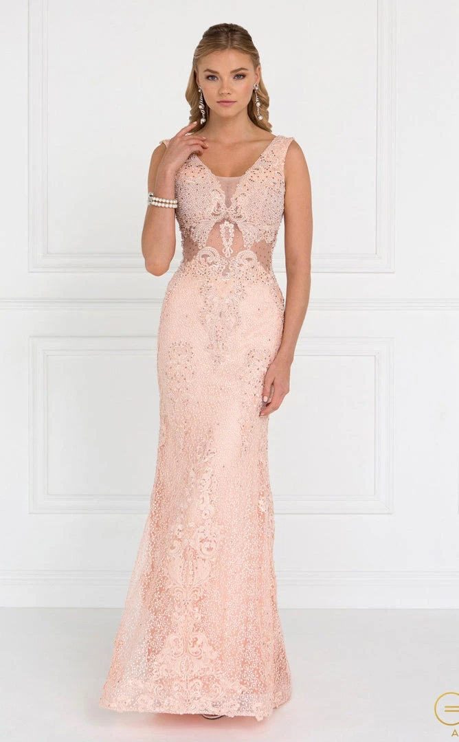 Prom Ivory Lace Mermaid Gown With Sheer Cutouts By Elizabeth K GL1533 5 Prom Ivory Lace Mermaid Gown With Sheer Cutouts By Elizabeth K GL1533