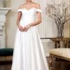 Ivory Off Shoulder Satin Gown By Elizabeth K GL1908