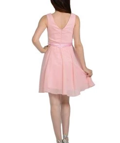 Prom Ivory Short Knee Length Chiffon Dress By Poly USA