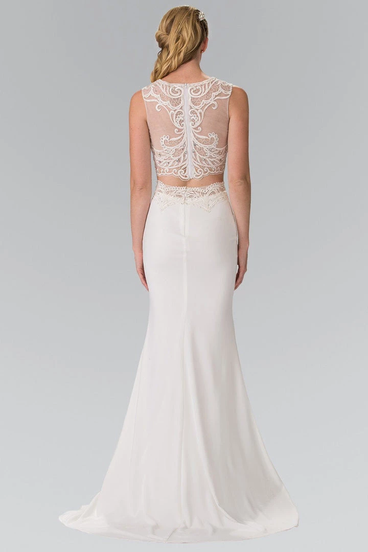 Ivory Two-Piece Dress With Lace Top By Elizabeth K GL2373 4 Ivory Two-Piece Dress With Lace Top By Elizabeth K GL2373