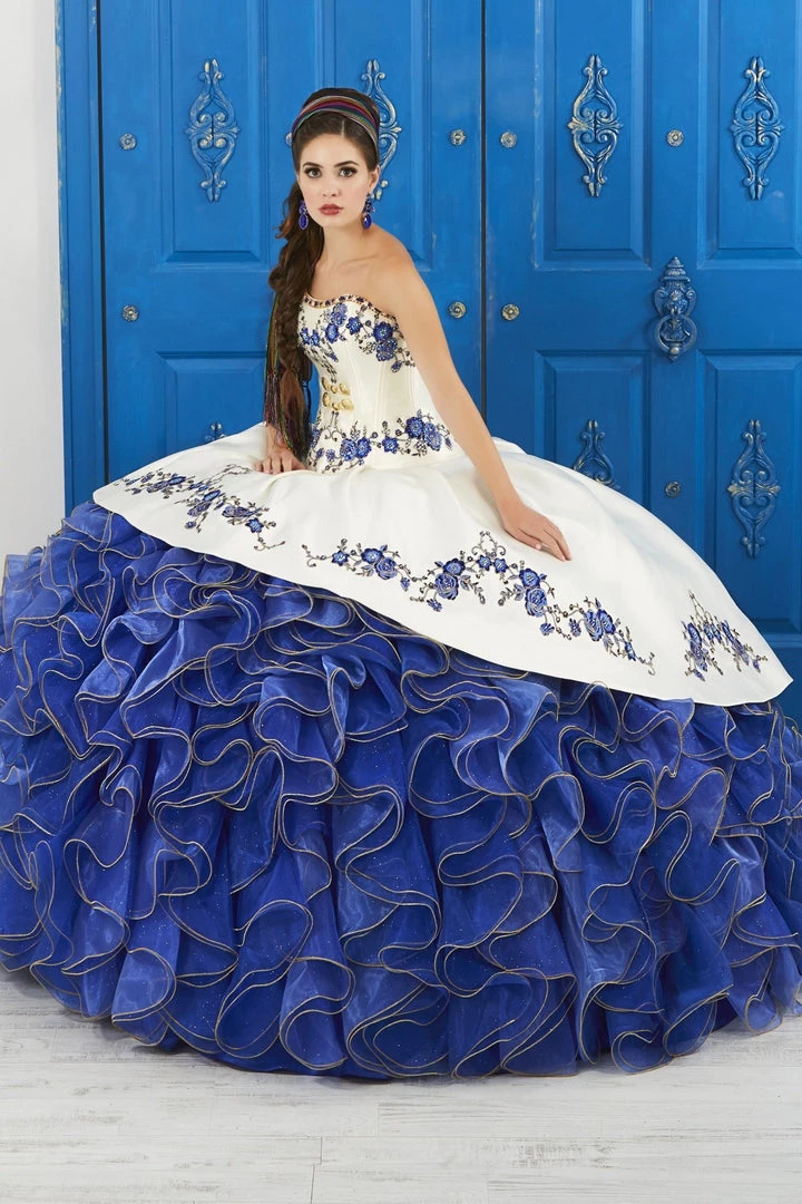 LA Glitter By House Of Wu Quinceañera Strapless Floral Charro Dress By House Of Wu LA Glitter 24042 3 LA Glitter By House Of Wu Quinceañera Strapless Floral Charro Dress By House Of Wu LA Glitter 24042