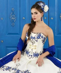 LA Glitter By House Of Wu Quinceañera Strapless Floral Charro Dress By House Of Wu LA Glitter 24042 8 LA Glitter By House Of Wu Quinceañera Strapless Floral Charro Dress By House Of Wu LA Glitter 24042