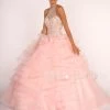 Jeweled Halter Ball Gown With Layered Skirt By Elizabeth K GL2512