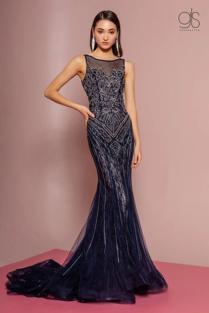 Elizabeth K Jeweled Lace Illusion Mermaid Dress By GLS Gloria GL2685 Prom 3 Elizabeth K Jeweled Lace Illusion Mermaid Dress By GLS Gloria GL2685 Prom