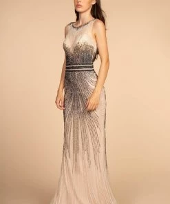 Elizabeth K Jeweled Mermaid Dress With Sheer Bodice By GLS Gloria GL2555 14 Elizabeth K Jeweled Mermaid Dress With Sheer Bodice By GLS Gloria GL2555