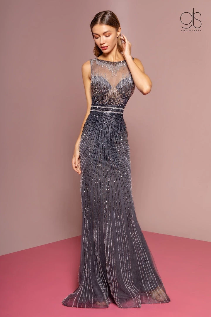 Elizabeth K Jeweled Mermaid Dress With Sheer Bodice By GLS Gloria GL2555 3 Elizabeth K Jeweled Mermaid Dress With Sheer Bodice By GLS Gloria GL2555