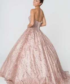Jeweled Strapless Glitter Ball Gown With Jacket By Elizabeth K GL2804 19 Jeweled Strapless Glitter Ball Gown With Jacket By Elizabeth K GL2804