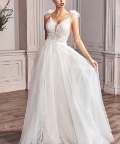 Lace A-line Bridal Gown By Cinderella Divine CD215W Prom 12 Lace A-line Bridal Gown By Cinderella Divine CD215W Prom