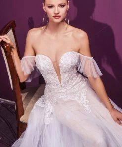 Lace Applique Bridal Gown By Cinderella Divine CD936W