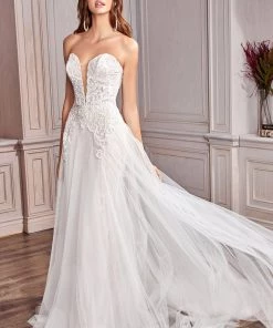 Lace Applique Bridal Gown By Cinderella Divine CD936W