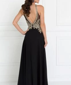 Prom Lace Applique Long A-line Chiffon Dress By Elizabeth K GL1526