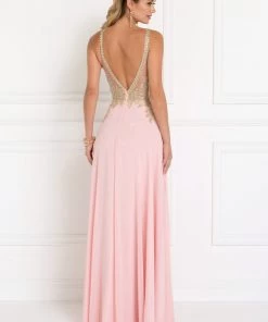 Prom Lace Applique Long A-line Chiffon Dress By Elizabeth K GL1526