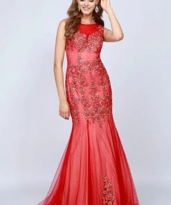 Prom Lace Applique Mermaid Gown By Juliet 656