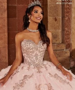 Mary's Bridal Lace Applique Quinceanera Dress By Alta Couture MQ3065