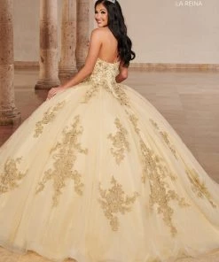 Quinceañera Lace Applique Quinceanera Dress By Mary's Bridal MQ2146