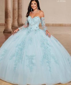 Quinceañera Lace Applique Quinceanera Dress By Mary's Bridal MQ2146