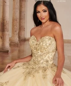 Quinceañera Lace Applique Quinceanera Dress By Mary's Bridal MQ2146