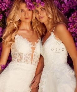 Lace Applique Short A-line Dress By Nox Anabel R707 Prom