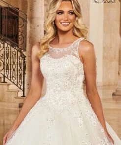 Mary's Bridal Ball Gowns Collection Lace Applique Wedding Ball Gown By Mary's Bridal MB6099 Wedding Dresses