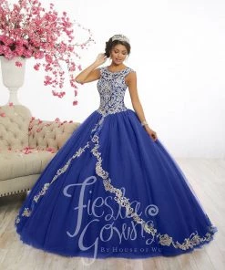 House Of Wu Fiesta Gowns Lace Appliqued Quinceanera Dress By Fiesta Gowns 56336 Quinceañera