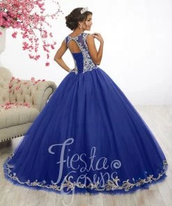 House Of Wu Fiesta Gowns Lace Appliqued Quinceanera Dress By Fiesta Gowns 56336 Quinceañera