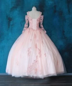 Calla Collection Lace Bell Sleeve Quinceanera Dress By Calla KY70029 Quinceañera