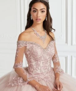 House Of Wu Fiesta Gowns Lace Bell Sleeve Quinceanera Dress By Fiesta Gowns 56385