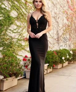Lace Bodice Mermaid Gown By Nox Anabel E451 Prom