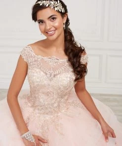 House Of Wu Fiesta Gowns Lace Bodice Quinceanera Dress By Fiesta Gowns 56420 Quinceañera