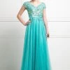 Lace Bodice Short Sleeve Gown By Cinderella Divine KD022