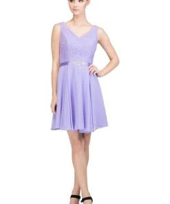 Prom Lace Bodice Short V-Neck Dress With Chiffon Skirt By Star Box 6149 20 Prom Lace Bodice Short V-Neck Dress With Chiffon Skirt By Star Box 6149