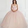 House Of Wu Fiesta Gowns Lace Bodice V-Neck Quinceanera Dress By Fiesta Gowns 56389 Quinceañera