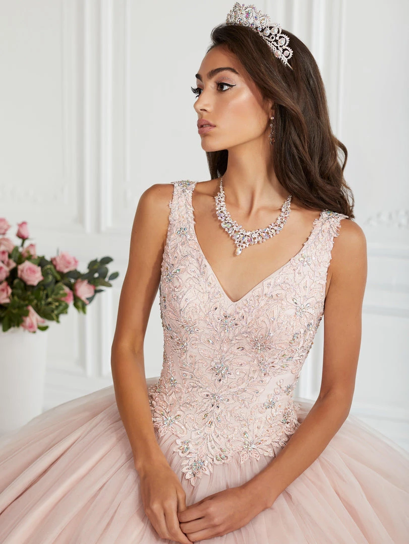 House Of Wu Fiesta Gowns Lace Bodice V-Neck Quinceanera Dress By Fiesta Gowns 56389 Quinceañera 5 House Of Wu Fiesta Gowns Lace Bodice V-Neck Quinceanera Dress By Fiesta Gowns 56389 Quinceañera