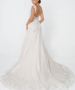 Lace Embellished Deep V-Neck Wedding Gown By Elizabeth K GL2821 9 Lace Embellished Deep V-Neck Wedding Gown By Elizabeth K GL2821